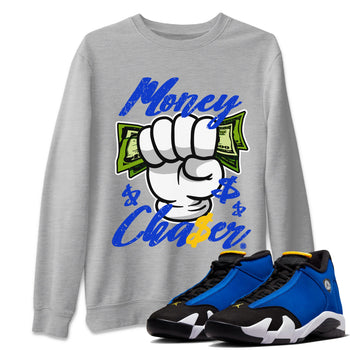 14 Laney Sneaker Match Tees Money Chaser Sneaker Tees Air Jordan 14 Laney Sneaker Release Tees Unisex Shirts Heather Grey 1