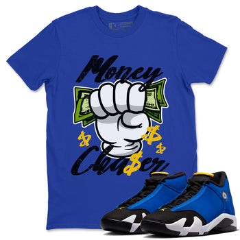 14 Laney Sneaker Match Tees Money Chaser Sneaker Tees Air Jordan 14 Laney Sneaker Release Tees Unisex Shirts Royal Blue 1