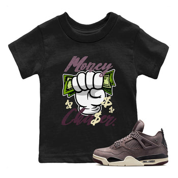 Air Jordan 4 A Ma Maniere Sneaker Match Tees Money Chaser Sneaker Tees Jordan 4 A Ma Maniere Sneaker Release Tees Kids Shirts Black 1