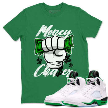 Air Jordan 5 Lucky Green sneaker shirt to match jordans Money Chaser sneaker tees AJ5 Lucky Green SNRT Sneaker Tees Crew Neck Unisex Cotton Sneaker T-Shirt Kelly Green 1 T-Shirt