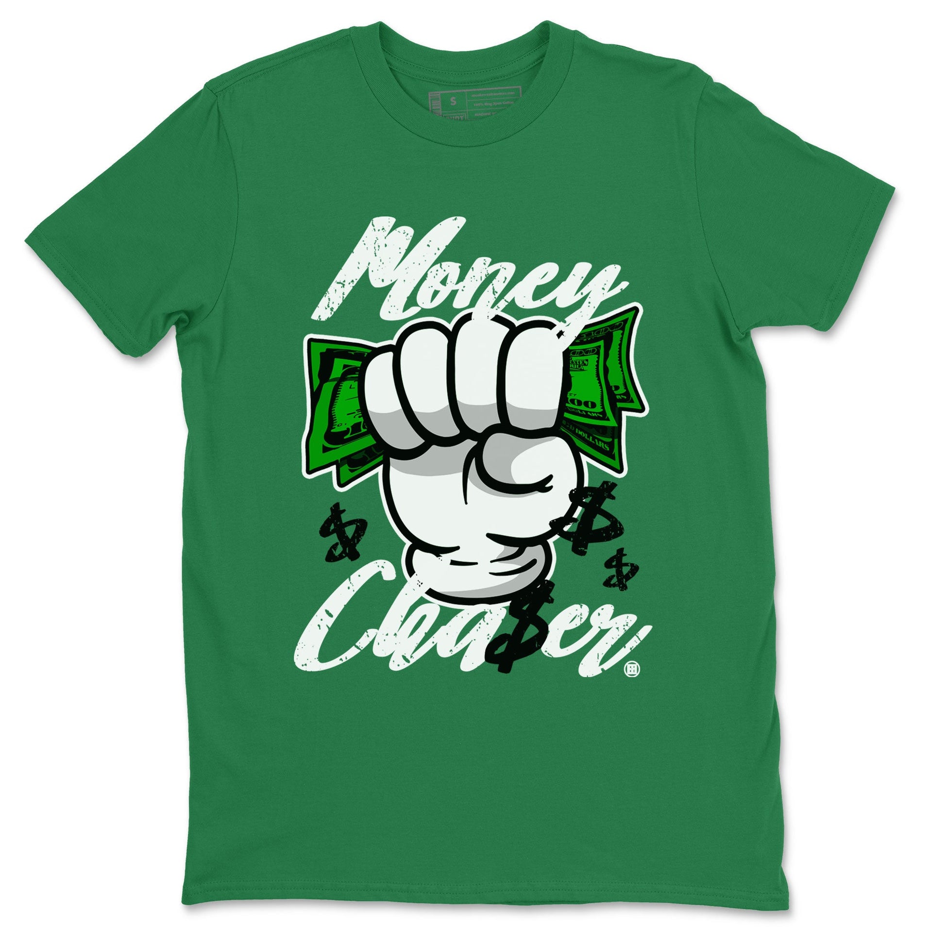 Air Jordan 5 Lucky Green sneaker shirt to match jordans Money Chaser sneaker tees AJ5 Lucky Green SNRT Sneaker Tees Crew Neck Unisex Cotton Sneaker T-Shirt Kelly Green 2 T-Shirt
