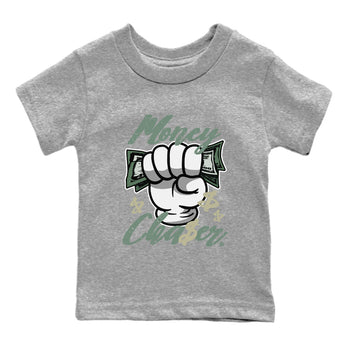 Dunk Low Mica Green Sneaker Match Tees Money Chaser Sneaker Tees Dunk Mica Green Sneaker Release Tees Kids Shirts Heather Grey 2
