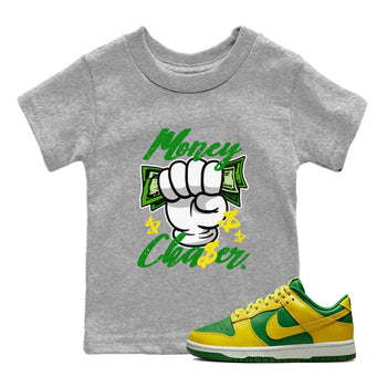 Dunk Reverse Brazil Sneaker Match Tees Money Chaser Sneaker Tees Dunk Low Reverse Brazil Sneaker Release Tees Kids Shirts Heather Grey 1
