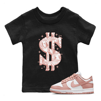 Dunk Low WMNS Rose Whisper shirt to match jordans Money Dollar sneaker tees Dunk Rose Whisper SNRT Sneaker Release Tees Baby Toddler Kids Black 1 T-Shirt