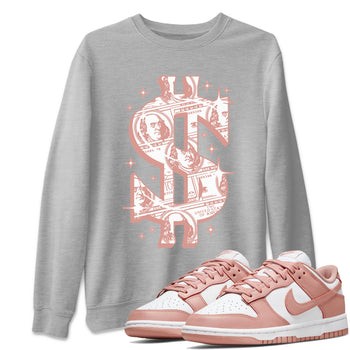 Dunk Low WMNS Rose Whisper shirt to match jordans Money Dollar sneaker tees Dunk Rose Whisper SNRT Sneaker Release Tees Casual Unisex shirts Heather Grey 1 T-Shirt