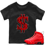 Jordan 9 Chile Red Sneaker Match Tees Money Dollar Sneaker Tees Jordan 9 Chile Red Sneaker Release Tees Kids Shirts