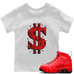 Jordan 9 Chile Red Sneaker Match Tees Money Dollar Sneaker Tees Jordan 9 Chile Red Sneaker Release Tees Kids Shirts