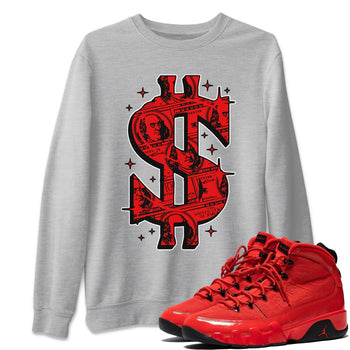 Jordan 9 Chile Red Sneaker Match Tees Money Dollar Sneaker Tees Jordan 9 Chile Red Sneaker Release Tees Unisex Shirts