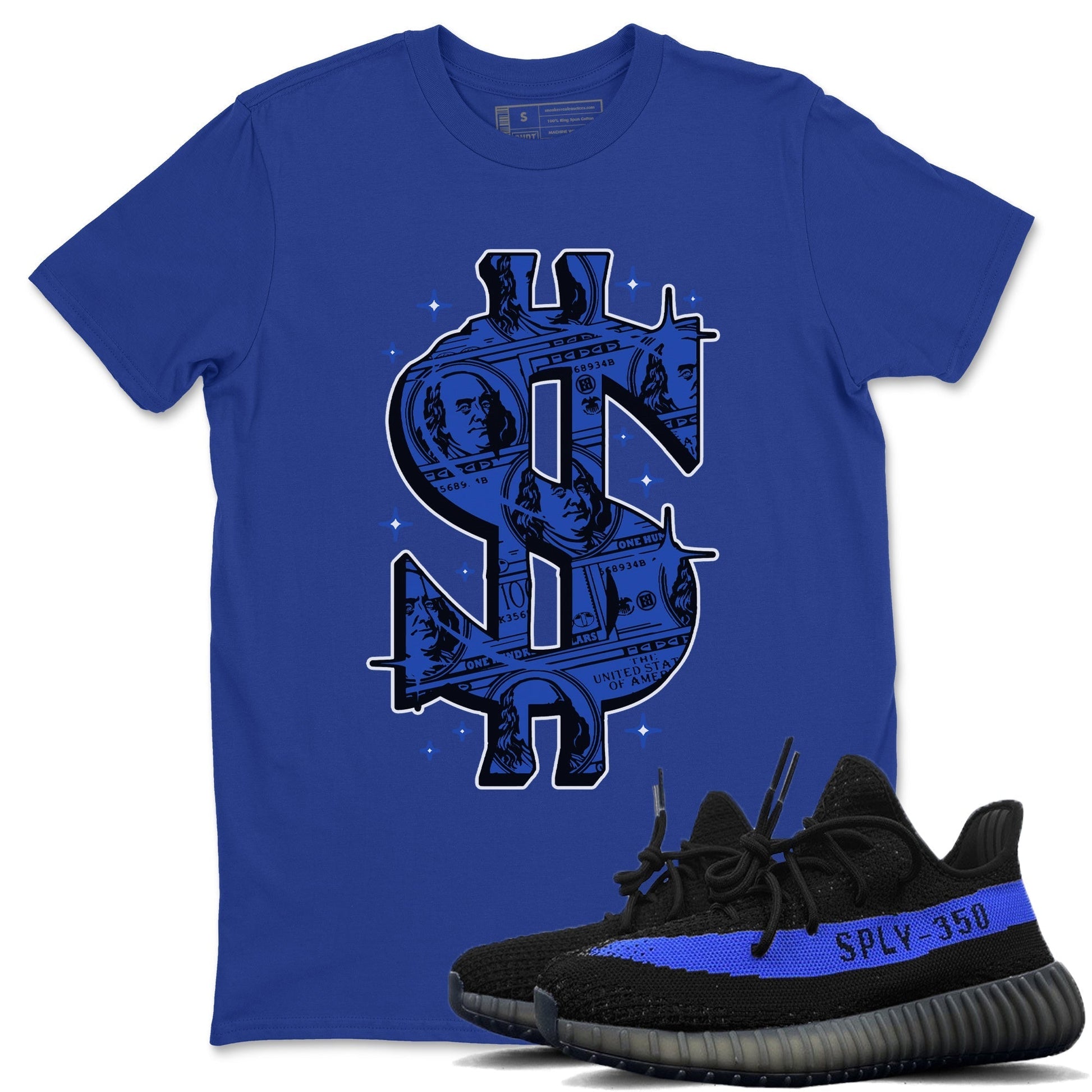 Yeezy 350 Dazzling Blue Sneaker Match Tees Money Dollar Sneaker Tees Yeezy 350 Dazzling Blue Sneaker Release Tees Unisex Shirts