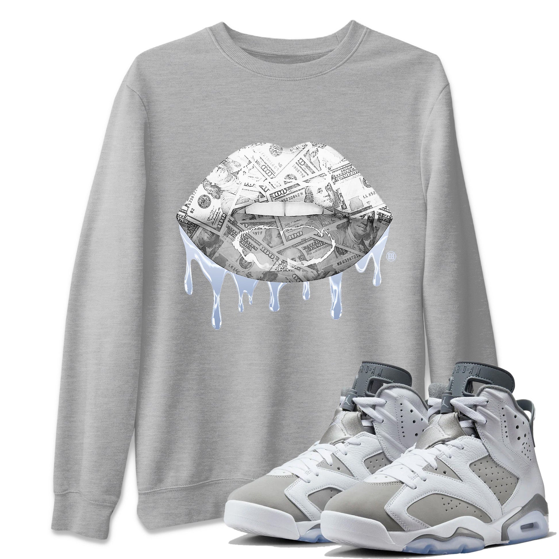 Jordan 6 Cool Grey Sneaker Match Tees Money Lips Sneaker Tees Jordan 6 Cool Grey Sneaker Release Tees Unisex Shirts