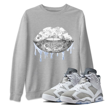 Jordan 6 Cool Grey Sneaker Match Tees Money Lips Sneaker Tees Jordan 6 Cool Grey Sneaker Release Tees Unisex Shirts