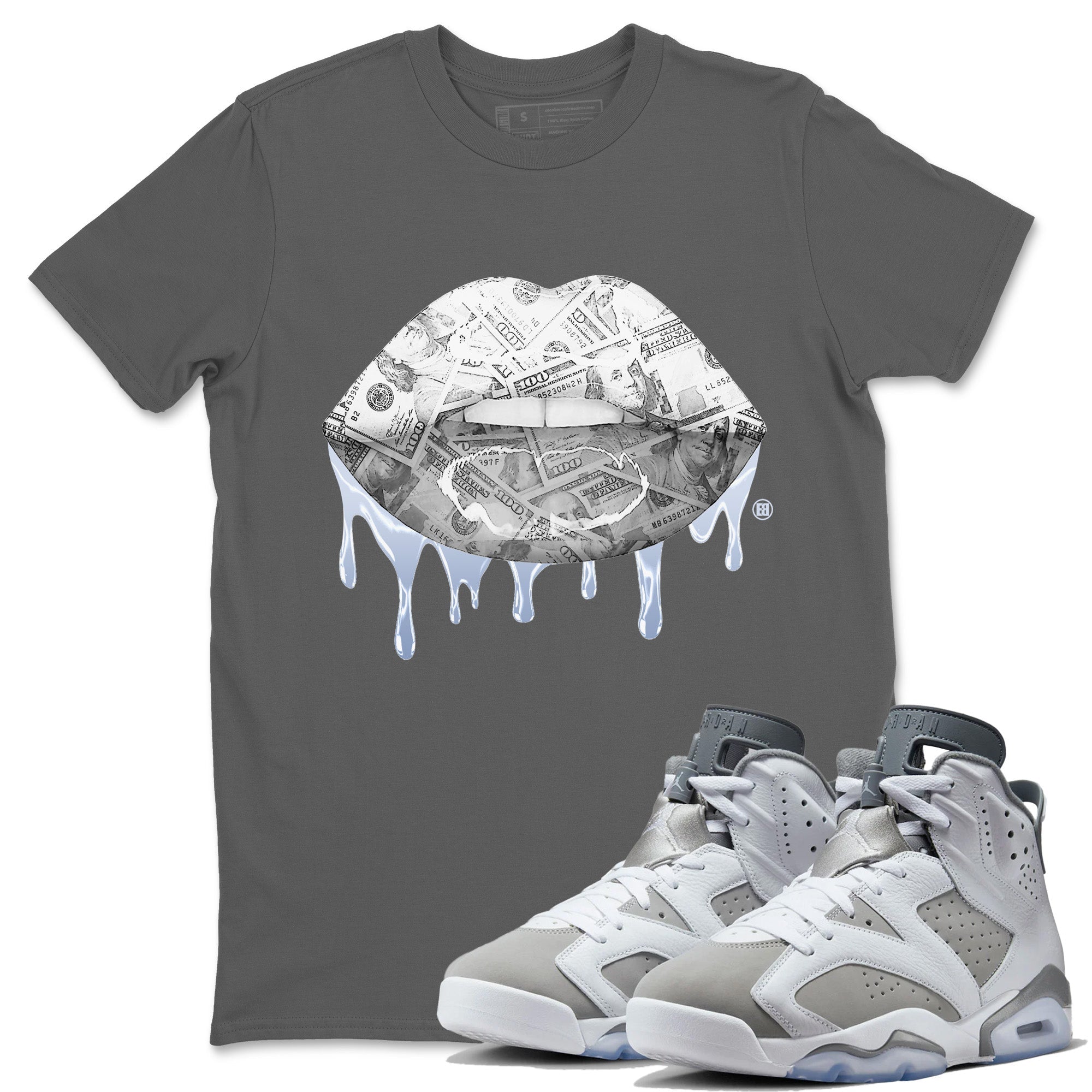 Jordan 6 Cool Grey Sneaker Match Tees Money Lips Sneaker Tees Jordan 6 Cool Grey Sneaker Release Tees Unisex Shirts