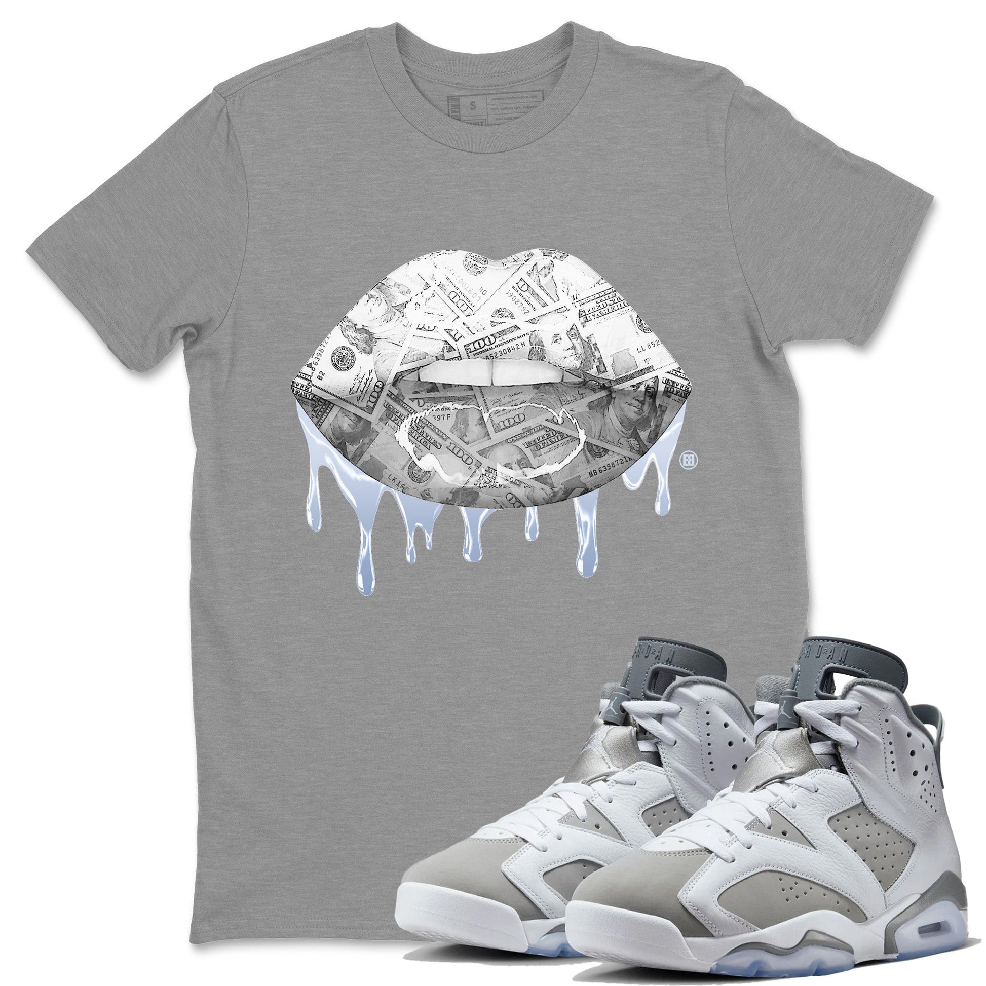 Jordan 6 Cool Grey Sneaker Match Tees Money Lips Sneaker Tees Jordan 6 Cool Grey Sneaker Release Tees Unisex Shirts