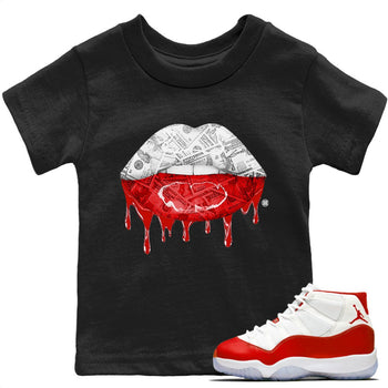 Jordan 11 Cherry Sneaker Match Tees Money Lips Sneaker Tees Jordan 11 Cherry Sneaker Release Tees Kids Shirts