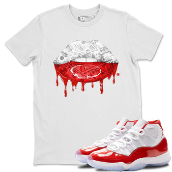 Jordan 11 Cherry Sneaker Match Tees Money Lips Sneaker Tees Jordan 11 Cherry Sneaker Release Tees Unisex Shirts