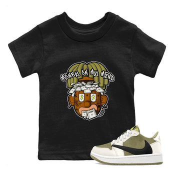 Air Jordan 1 Travis Scott Golf shirt to match jordans Money On My Mind sneaker tees AJ1 Travis Scott Golf SNRT Sneaker Release Tees Baby Toddler Black 1 T-Shirt
