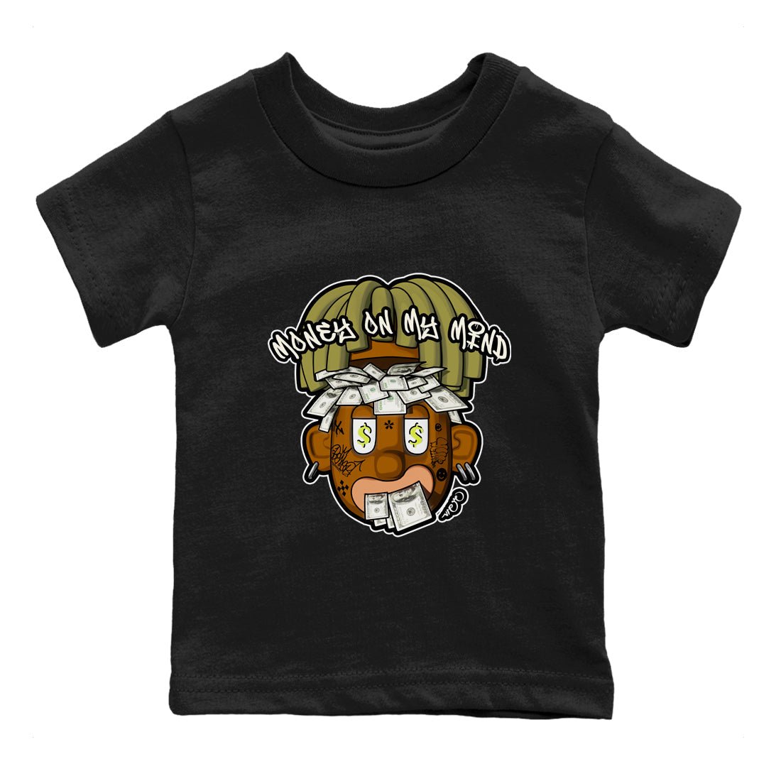 Air Jordan 1 Travis Scott Golf shirt to match jordans Money On My Mind sneaker tees AJ1 Travis Scott Golf SNRT Sneaker Release Tees Baby Toddler Black 2 T-Shirt