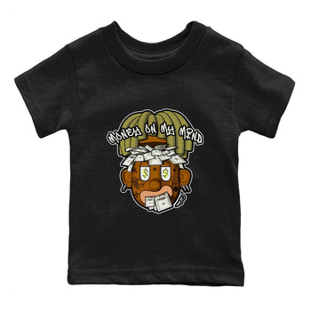 Air Jordan 1 Travis Scott Golf shirt to match jordans Money On My Mind sneaker tees AJ1 Travis Scott Golf SNRT Sneaker Release Tees Baby Toddler Black 2 T-Shirt