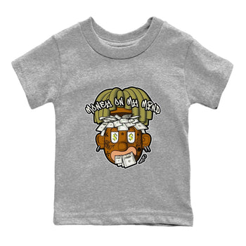 Air Jordan 1 Travis Scott Golf shirt to match jordans Money On My Mind sneaker tees AJ1 Travis Scott Golf SNRT Sneaker Release Tees Baby Toddler Heather Grey 2 T-Shirt