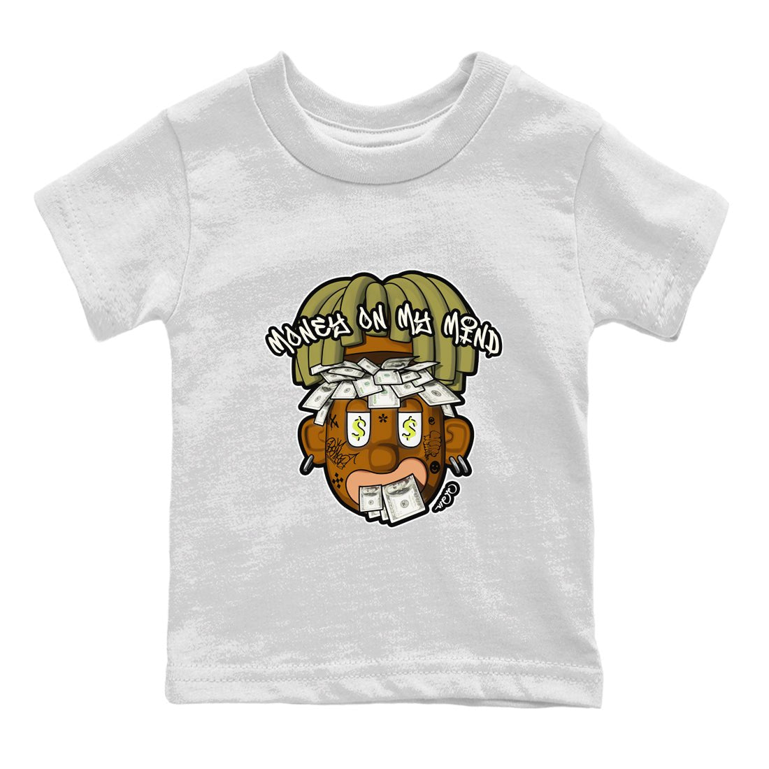 Air Jordan 1 Travis Scott Golf shirt to match jordans Money On My Mind sneaker tees AJ1 Travis Scott Golf SNRT Sneaker Release Tees Baby Toddler White 2 T-Shirt