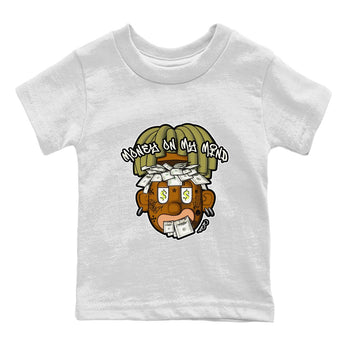 Air Jordan 1 Travis Scott Golf shirt to match jordans Money On My Mind sneaker tees AJ1 Travis Scott Golf SNRT Sneaker Release Tees Baby Toddler White 2 T-Shirt