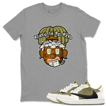 Air Jordan 1 Travis Scott Golf shirt to match jordans Money On My Mind sneaker tees AJ1 Travis Scott Golf SNRT Sneaker Release Tees Unisex Heather Grey 1 T-Shirt