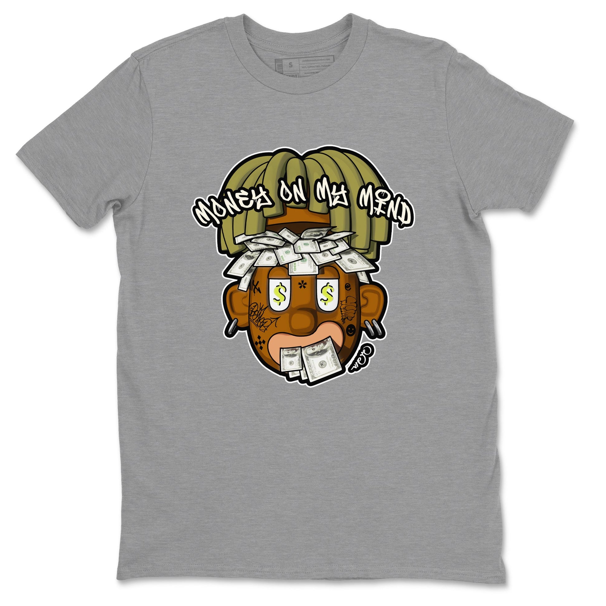 Air Jordan 1 Travis Scott Golf shirt to match jordans Money On My Mind sneaker tees AJ1 Travis Scott Golf SNRT Sneaker Release Tees Unisex Heather Grey 2 T-Shirt