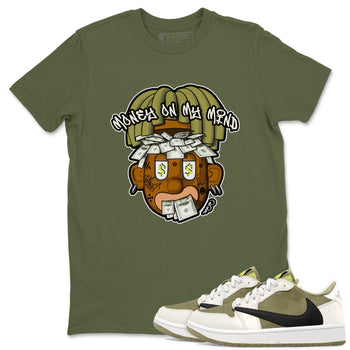 Air Jordan 1 Travis Scott Golf shirt to match jordans Money On My Mind sneaker tees AJ1 Travis Scott Golf SNRT Sneaker Release Tees Unisex Military Green 1 T-Shirt