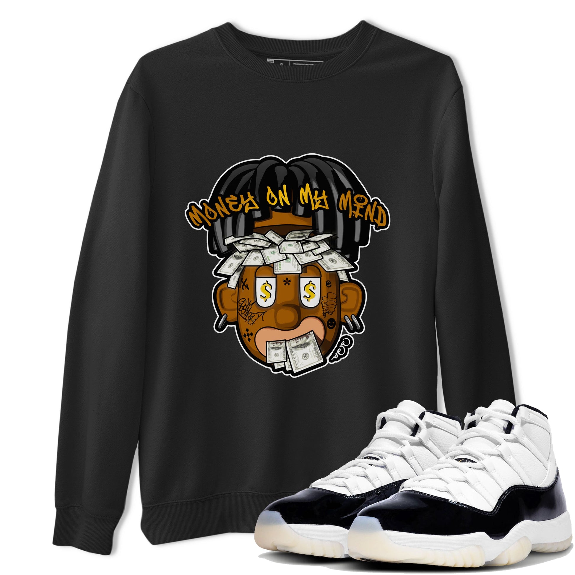 Air Jordan 11 Gratitude shirt to match jordans Money On My Mind sneaker tees AJ11 Gratitude SNRT Sneaker Release Tees Unisex Black 1 T-Shirt