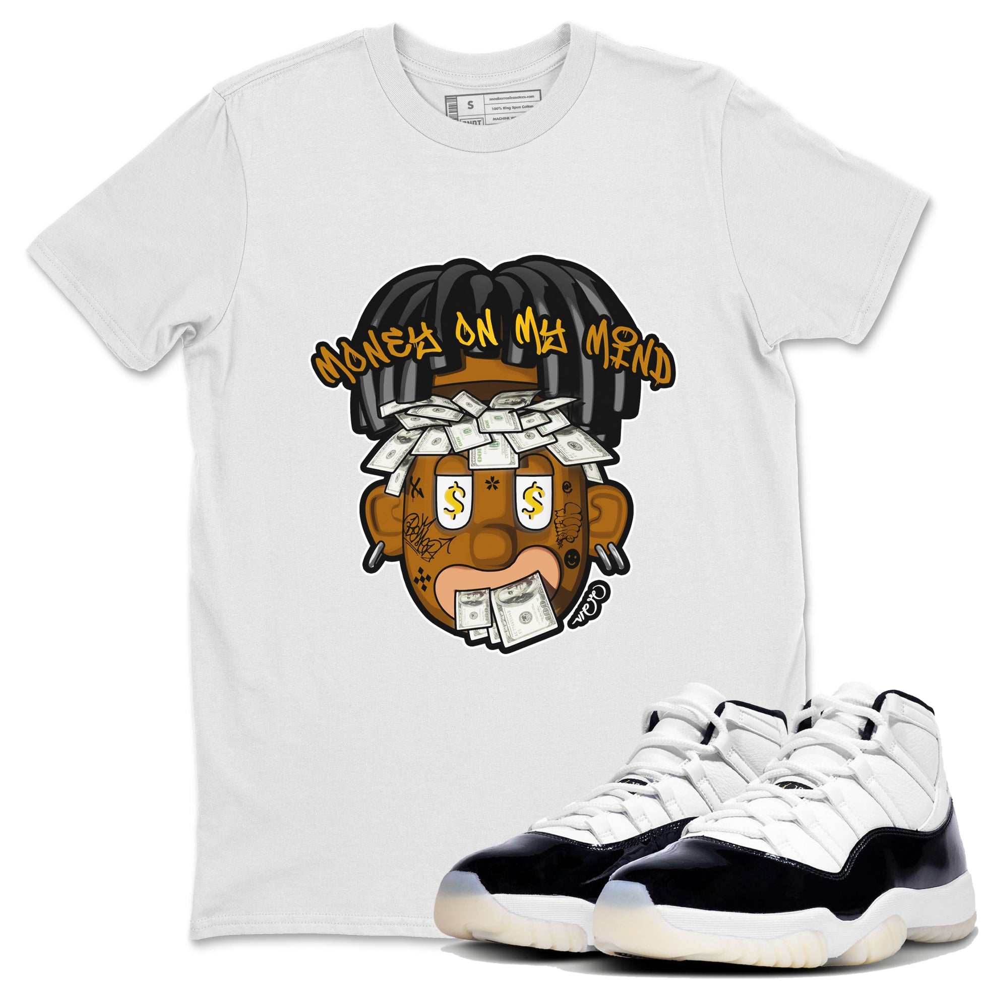 Air Jordan 11 Gratitude shirt to match jordans Money On My Mind sneaker tees AJ11 Gratitude SNRT Sneaker Release Tees Unisex White 1 T-Shirt