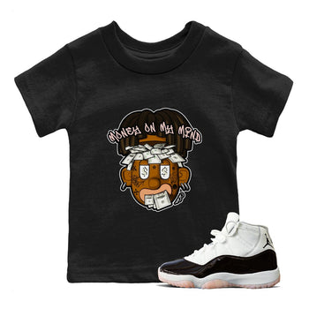 Air Jordan 11 Neapolitan shirt to match jordans Money On My Mind sneaker tees AJ11 Neapolitan SNRT Sneaker Release Tees Baby Toddler Black 1 T-Shirt