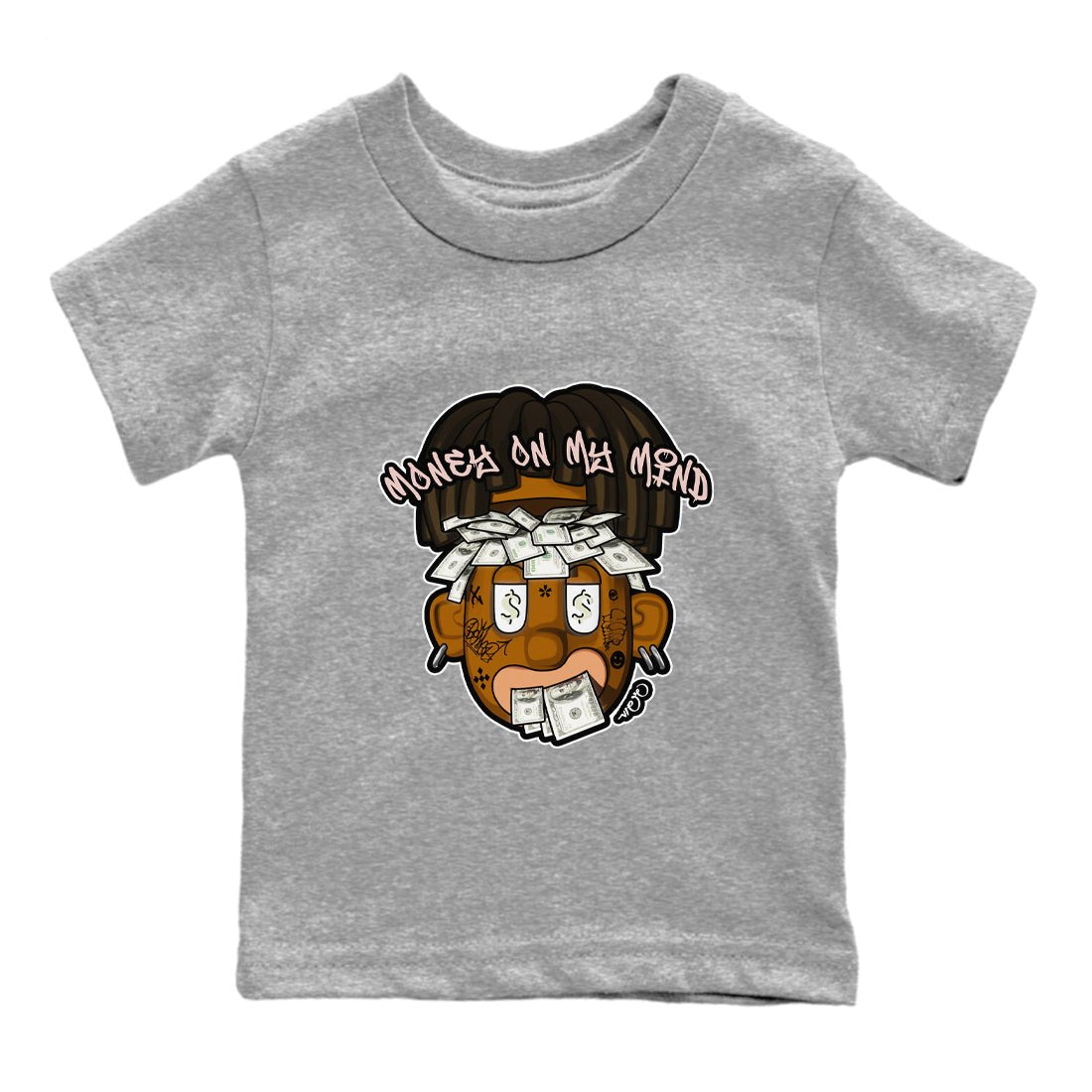 Air Jordan 11 Neapolitan shirt to match jordans Money On My Mind sneaker tees AJ11 Neapolitan SNRT Sneaker Release Tees Baby Toddler Heather Grey 2 T-Shirt