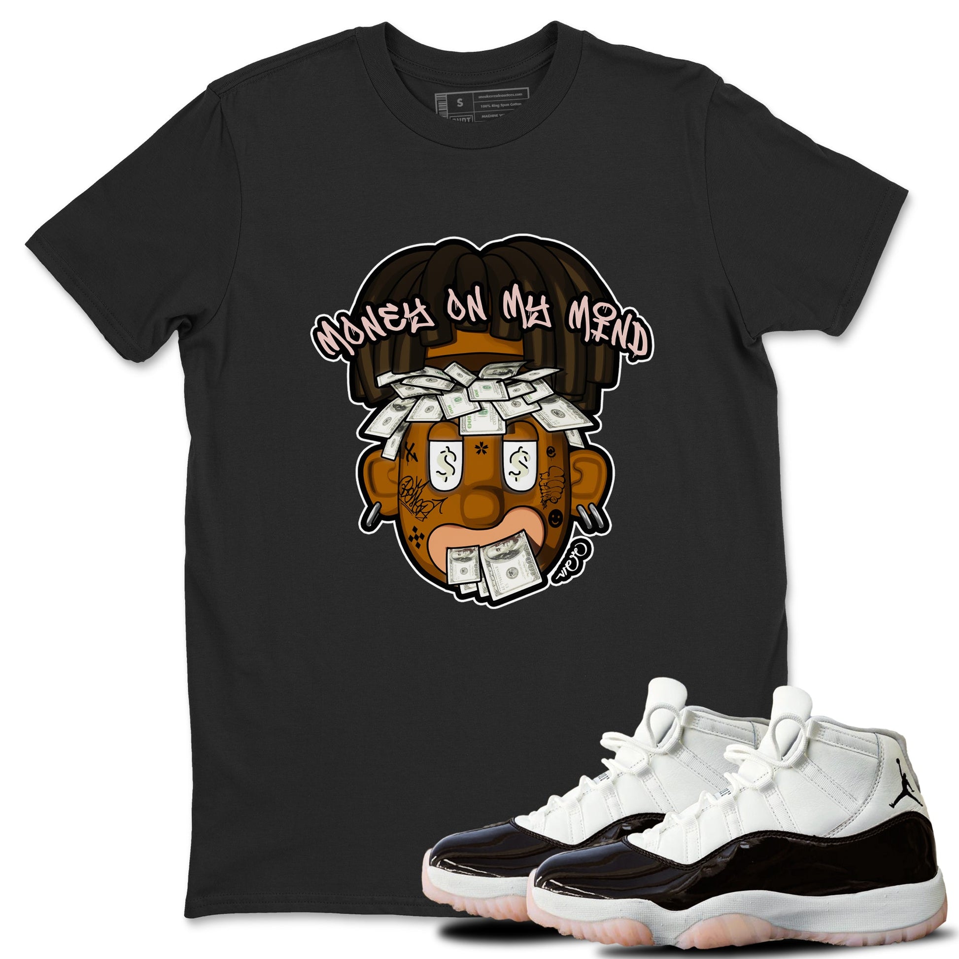 Air Jordan 11 Neapolitan shirt to match jordans Money On My Mind sneaker tees AJ11 Neapolitan SNRT Sneaker Release Tees Unisex Black 1 T-Shirt