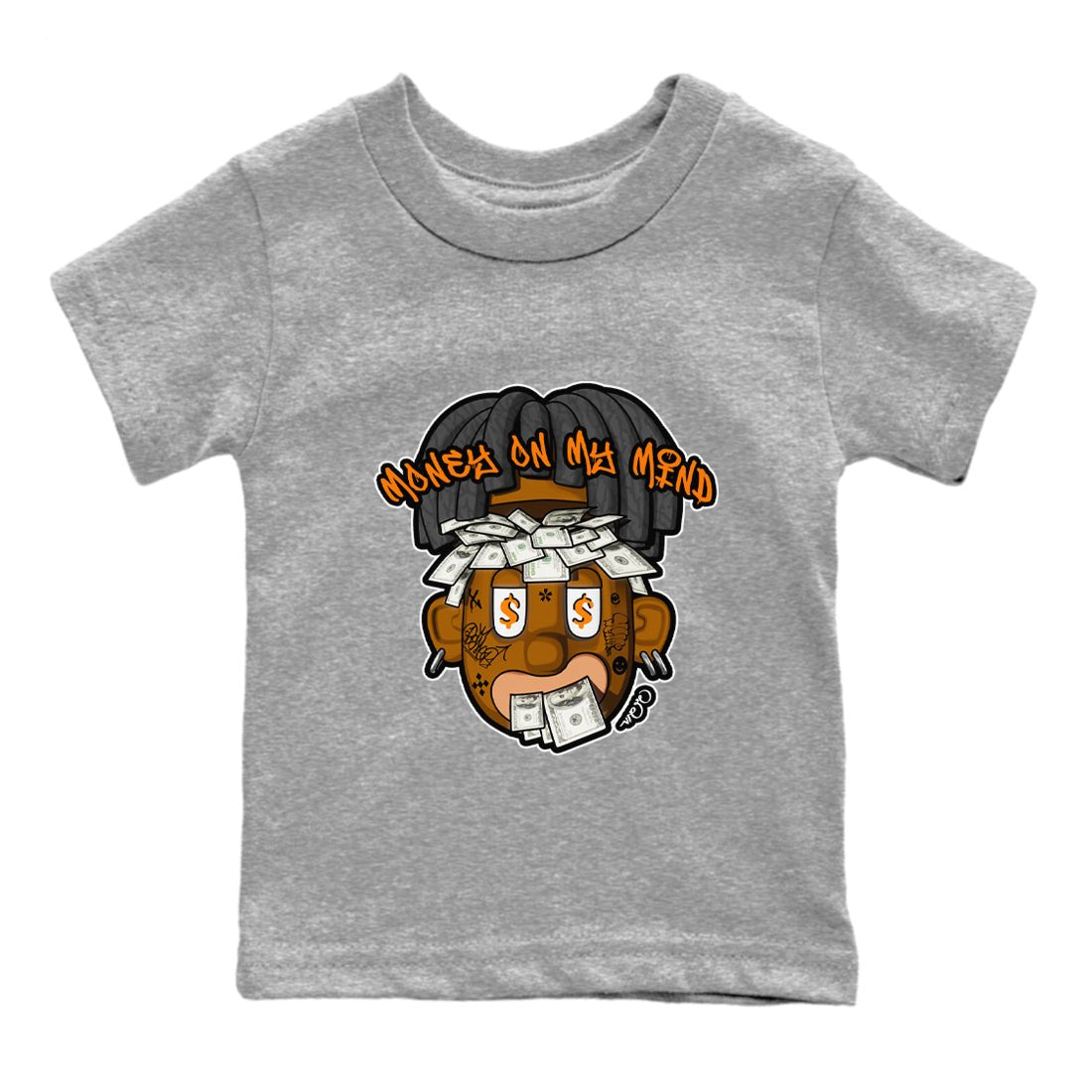 Air Jordan 3 Fear shirt to match jordans Money On My Mind sneaker tees AJ3 Fear SNRT Sneaker Release Tees Baby Toddler Heather Grey 2 T-Shirt