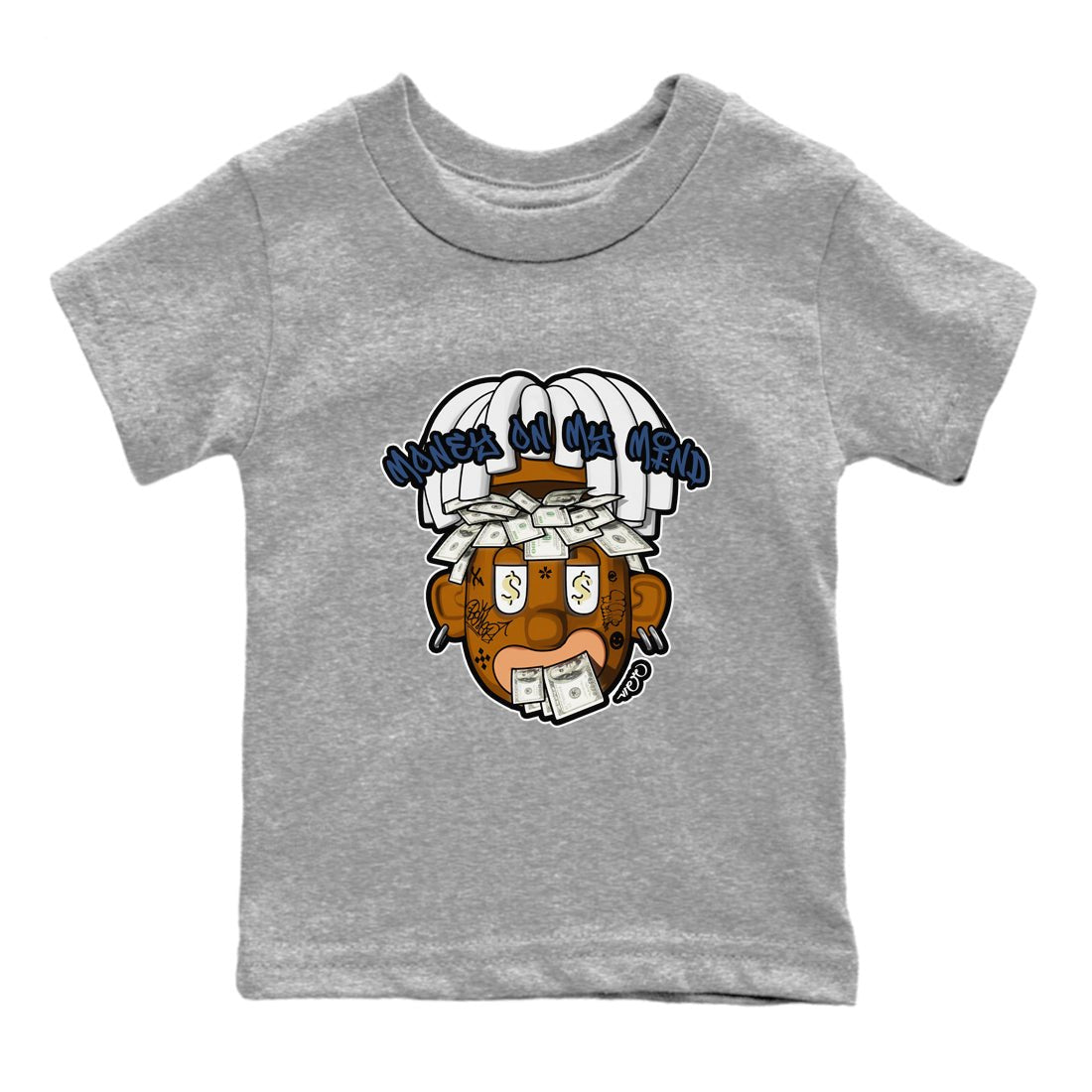 Air Jordan 5 A Ma Maniere x Photon Dust shirt to match jordans Money On My Mind sneaker tees Jordan 5 A Ma Maniere "Dawn" SNRT Sneaker Release Tees Baby Toddler Heather Grey 2 T-Shirt