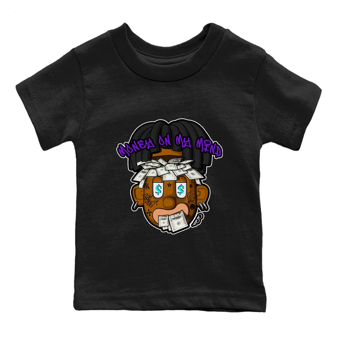 Air Jordan 6 Aqua shirt to match jordans Money On My Mind sneaker tees AJ6 Aqua SNRT Sneaker Release Tees Baby Toddler Black 2 T-Shirt