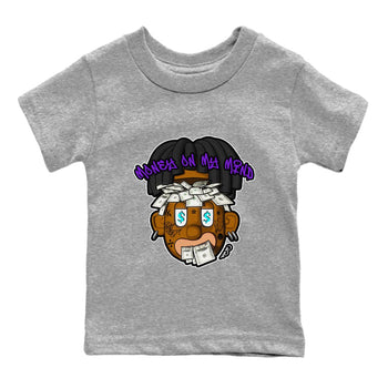 Air Jordan 6 Aqua shirt to match jordans Money On My Mind sneaker tees AJ6 Aqua SNRT Sneaker Release Tees Baby Toddler Heather Grey 2 T-Shirt