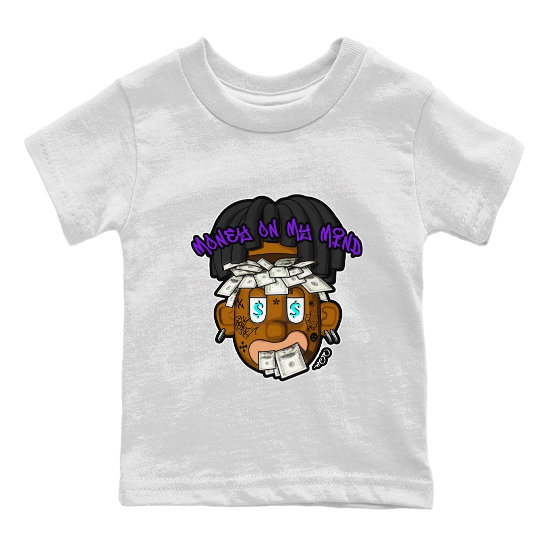 Air Jordan 6 Aqua shirt to match jordans Money On My Mind sneaker tees AJ6 Aqua SNRT Sneaker Release Tees Baby Toddler White 2 T-Shirt