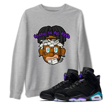 Air Jordan 6 Aqua shirt to match jordans Money On My Mind sneaker tees AJ6 Aqua SNRT Sneaker Release Tees Unisex Heather Grey 1 T-Shirt