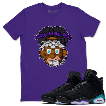 Air Jordan 6 Aqua shirt to match jordans Money On My Mind sneaker tees AJ6 Aqua SNRT Sneaker Release Tees Unisex Purple 1 T-Shirt
