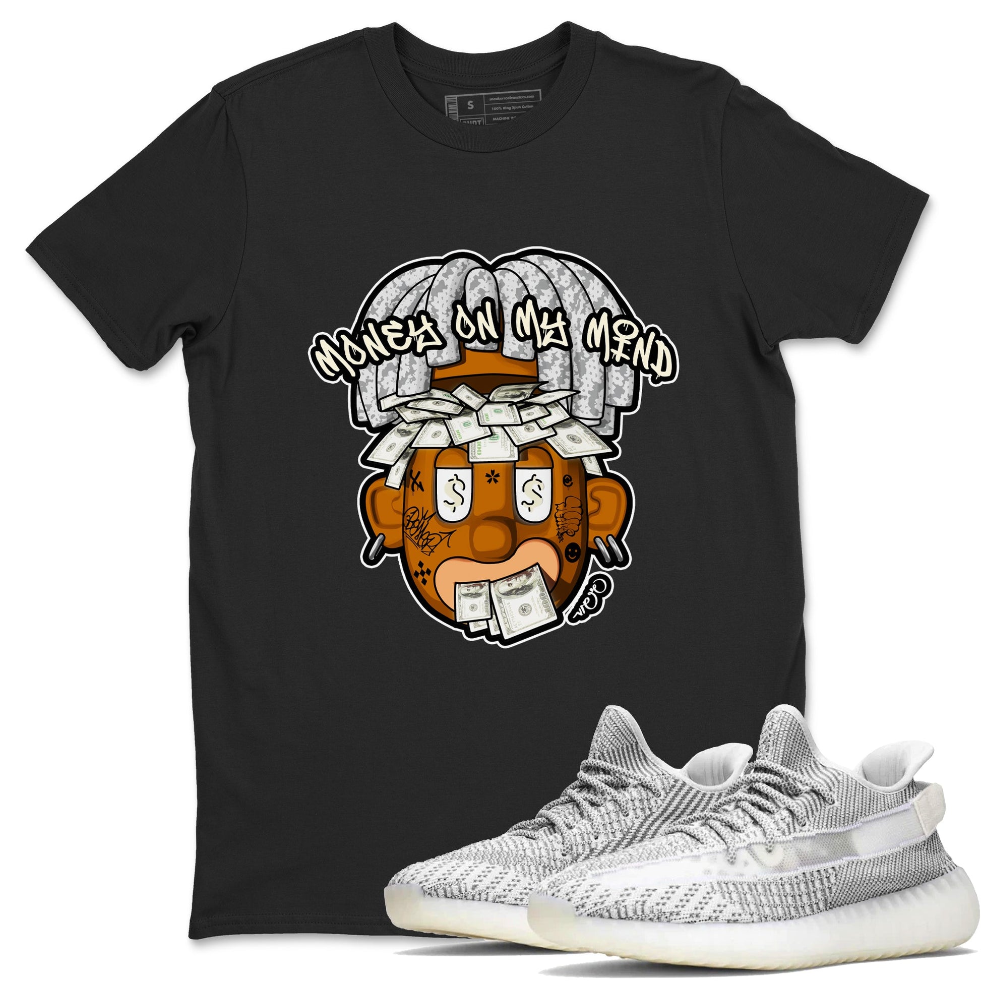 Yeezy 350 Static shirt to match jordans Money On My Mind sneaker tees Adidas Yeezy 350 Static SNRT Sneaker Release Tees Unisex Black 1 T-Shirt