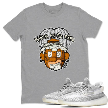 Yeezy 350 Static shirt to match jordans Money On My Mind sneaker tees Adidas Yeezy 350 Static SNRT Sneaker Release Tees Unisex Heather Grey 1 T-Shirt