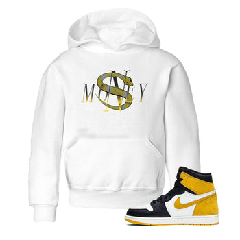 1s Yellow Ochre shirt to match jordans Money Snake sneaker tees Air Jordan 1 Yellow Ochre SNRT sneaker release tees baby toddler White 1 cotton Shirt