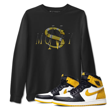 1s Yellow Ochre shirt to match jordans Money Snake sneaker tees Air Jordan 1 Yellow Ochre SNRT Sneaker Release Tees unisex cotton Black 1 crew neck shirt