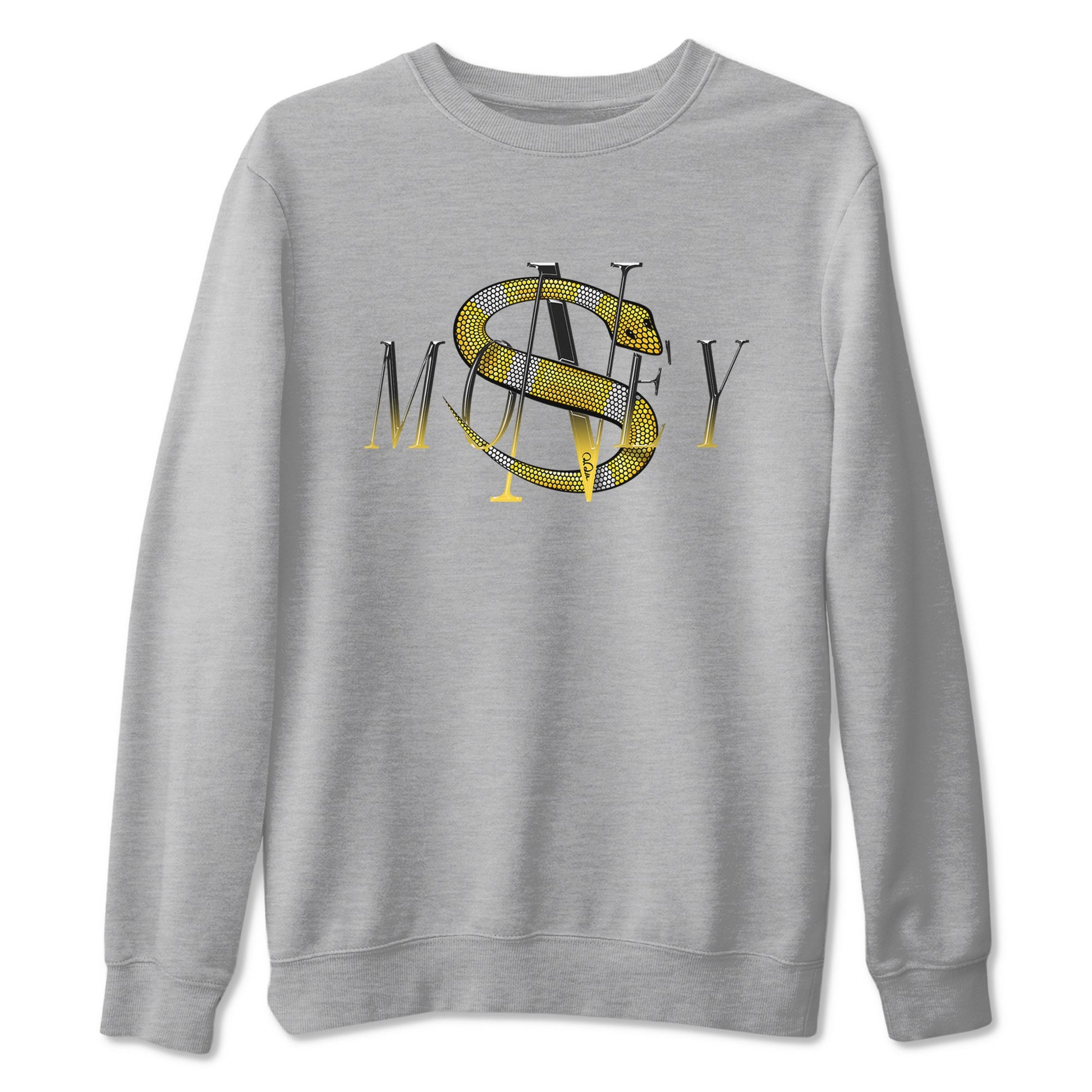 1s Yellow Ochre shirt to match jordans Money Snake sneaker tees Air Jordan 1 Yellow Ochre SNRT Sneaker Release Tees unisex cotton Heather Grey 2 crew neck shirt