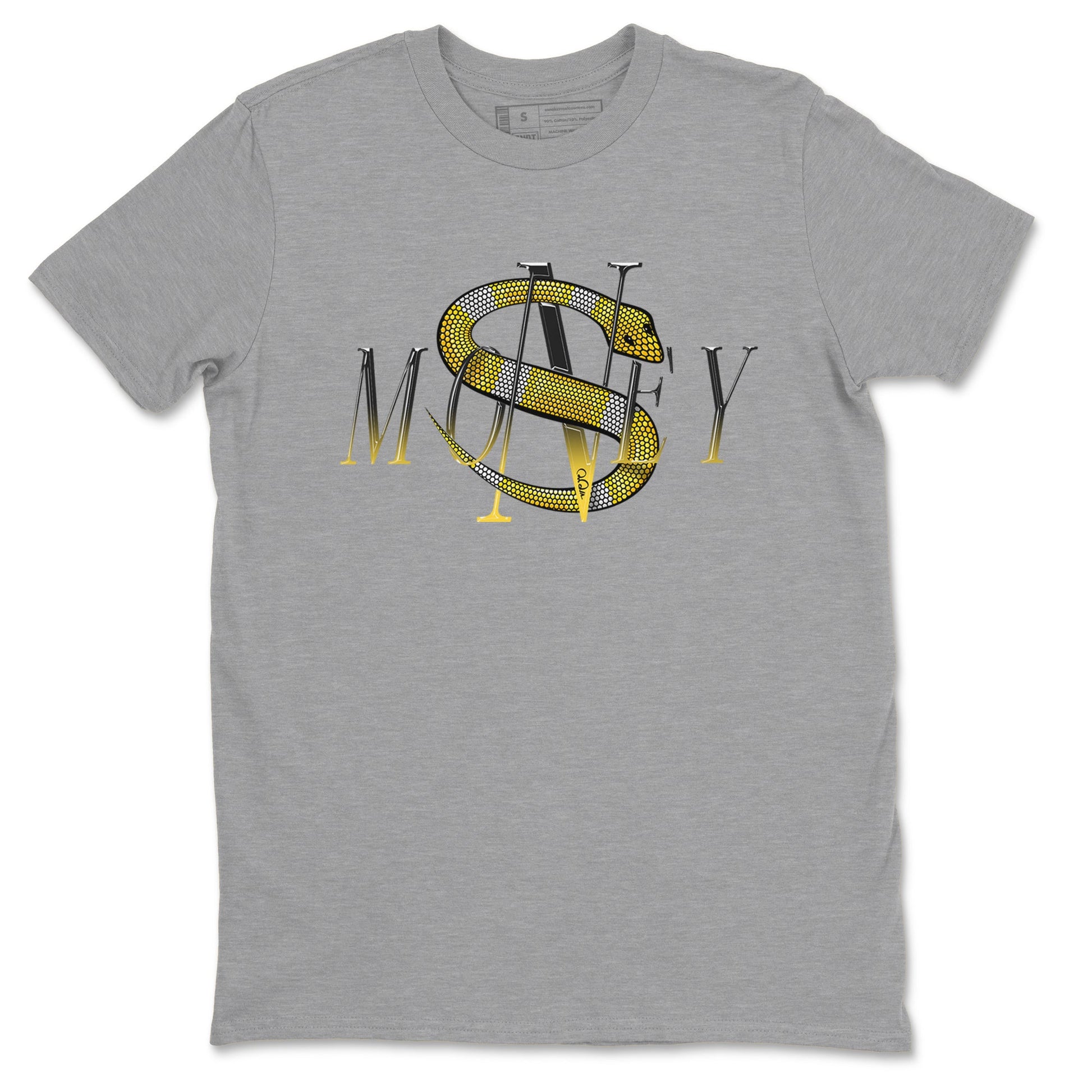 1s Yellow Ochre shirt to match jordans Money Snake sneaker tees Air Jordan 1 Yellow Ochre SNRT Sneaker Release Tees unisex cotton Heather Grey 2 crew neck shirt