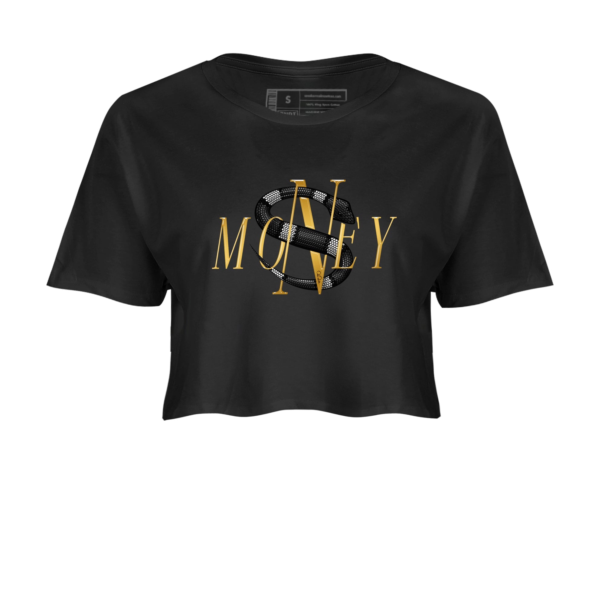 Air Jordan 11 Gratitude shirt to match jordans Money Snake sneaker tees AJ11 Gratitude SNRT Sneaker Release Tees Black 2 Crop T-Shirt