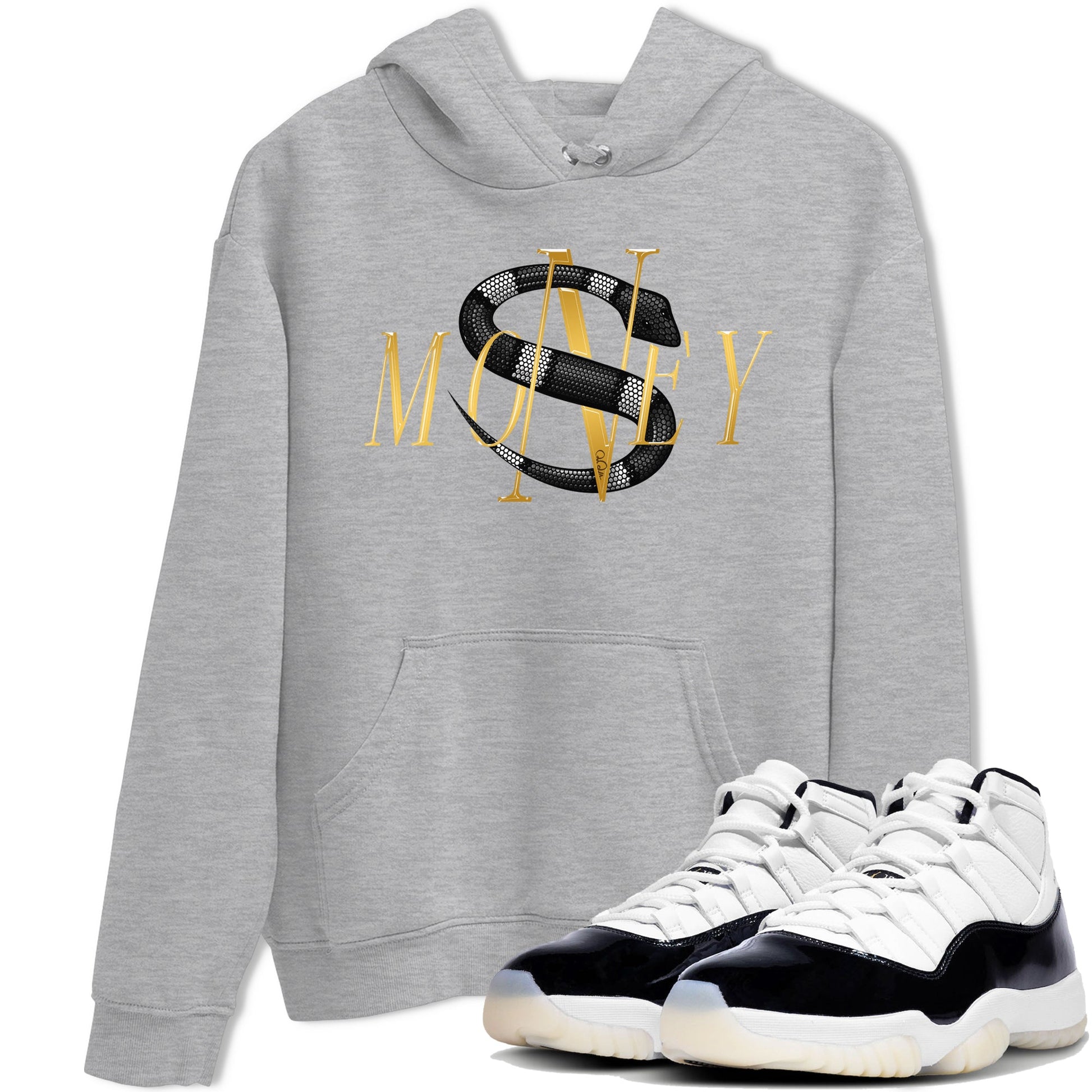 Air Jordan 11 Gratitude shirt to match jordans Money Snake sneaker tees AJ11 Gratitude SNRT Sneaker Release Tees Unisex Heather Grey 1 T-Shirt