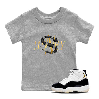 Air Jordan 11 Gratitude shirt to match jordans Money Snake sneaker tees AJ11 Gratitude SNRT Sneaker Release Tees Baby Toddler Heather Grey 1 T-Shirt