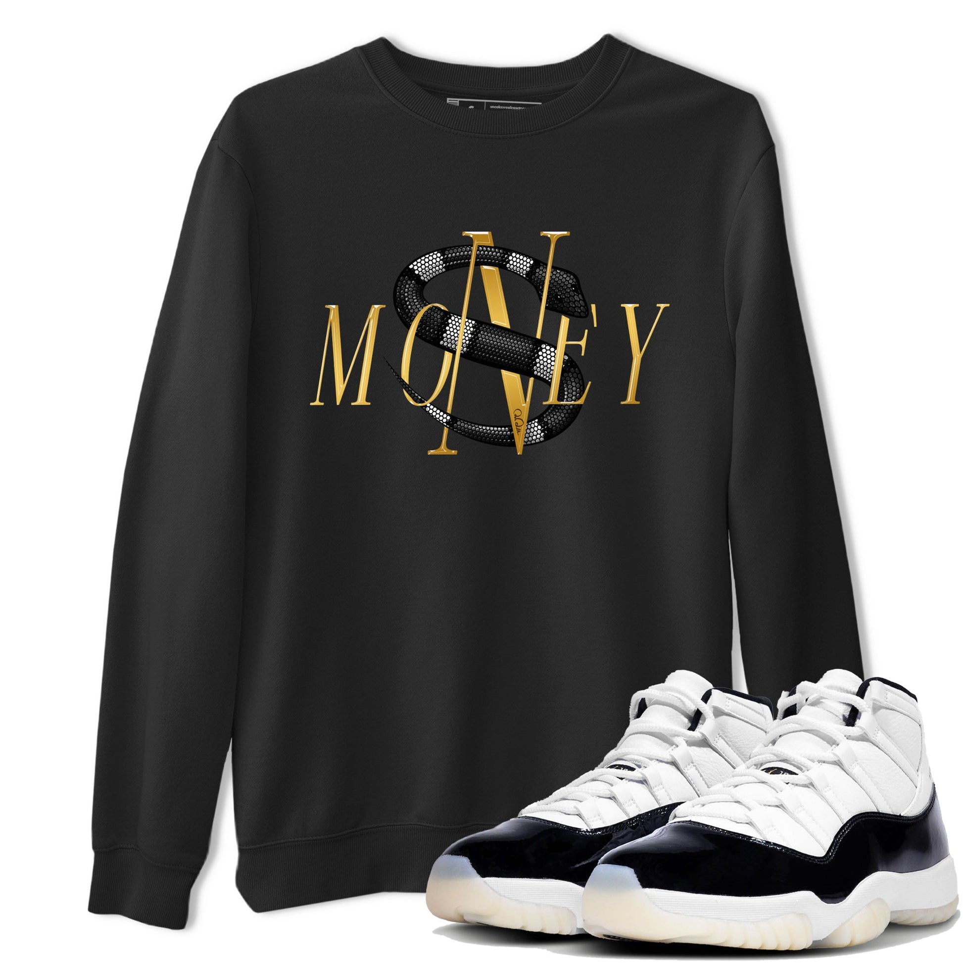 Air Jordan 11 Gratitude shirt to match jordans Money Snake sneaker tees AJ11 Gratitude SNRT Sneaker Release Tees Unisex Black 1 T-Shirt